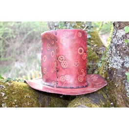 Steampunk leather top hat